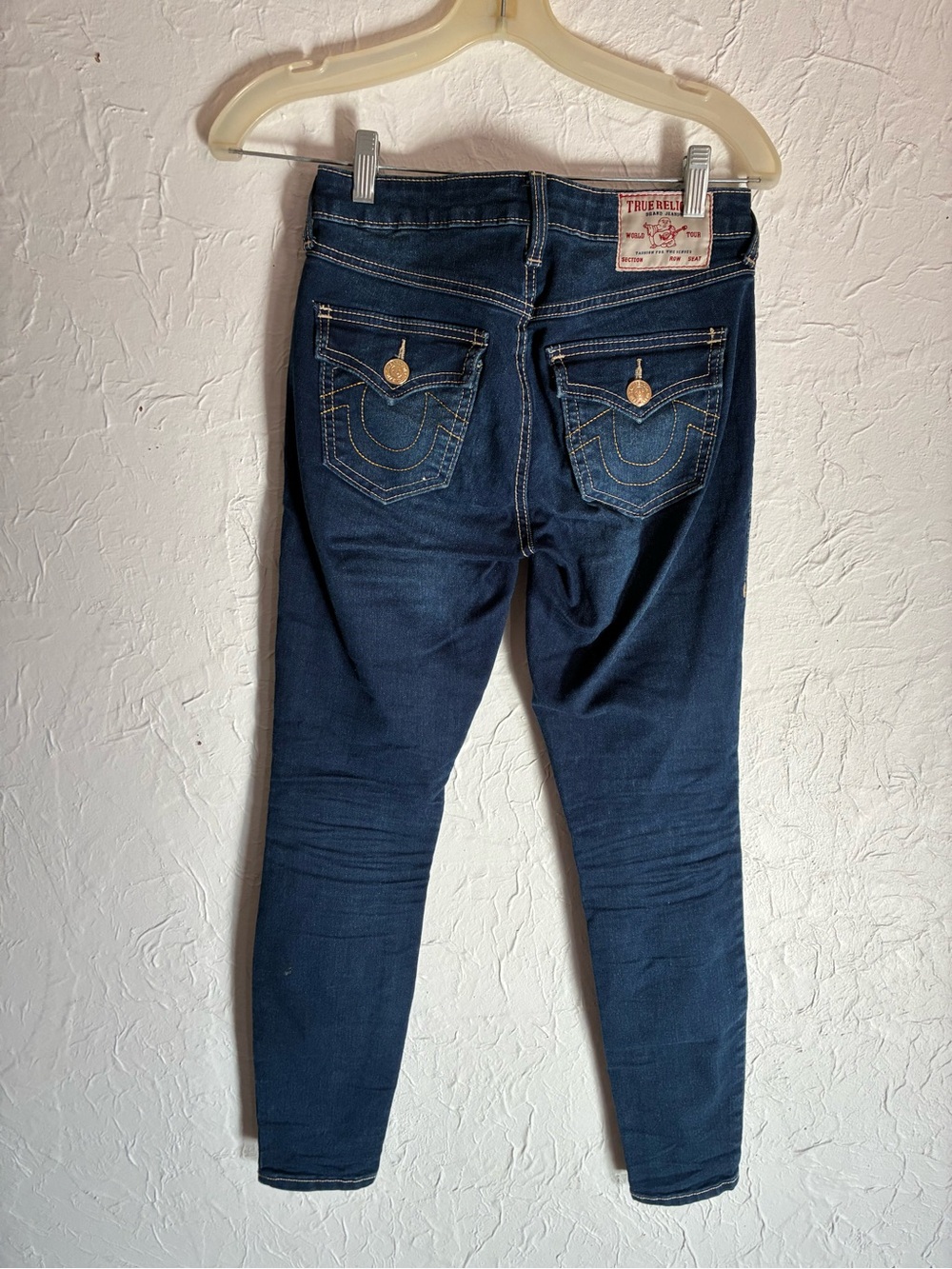 True Religion Dark Indigo Mid-Rise Jennie Curvy Skinny Jeans - Picture 4 of 14